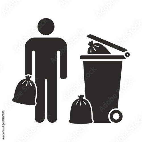 Full wheelie bin icon
