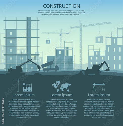 Big set of construction elements infographic