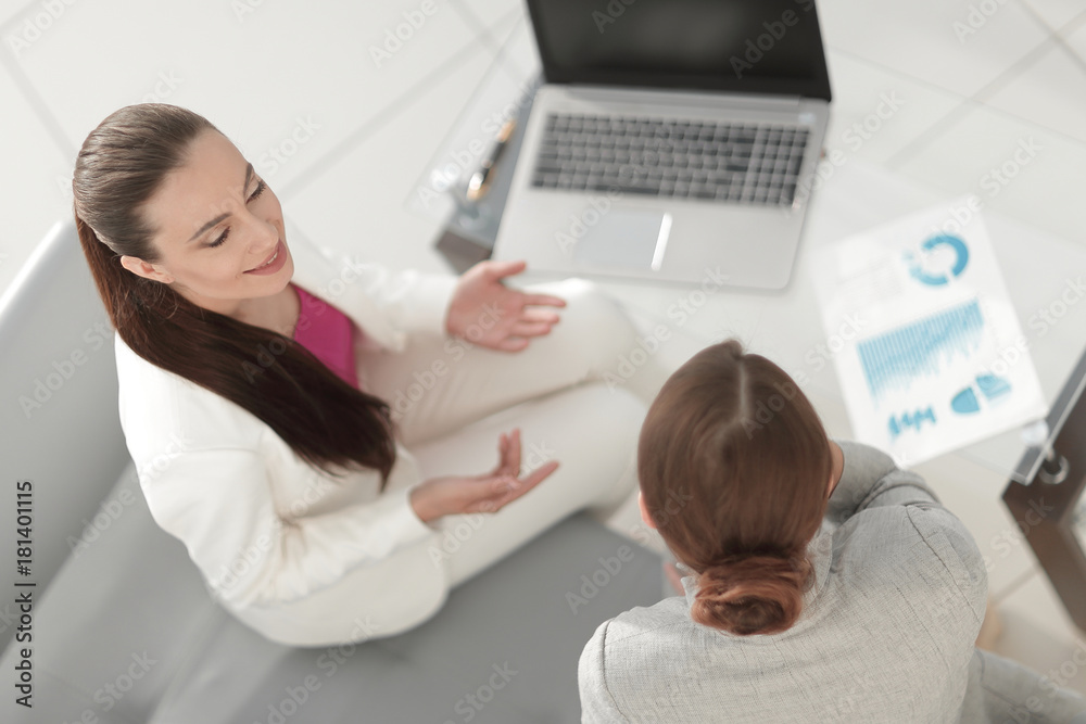 Bank staff are discussing financial documents Bank staff are discussing financial documents