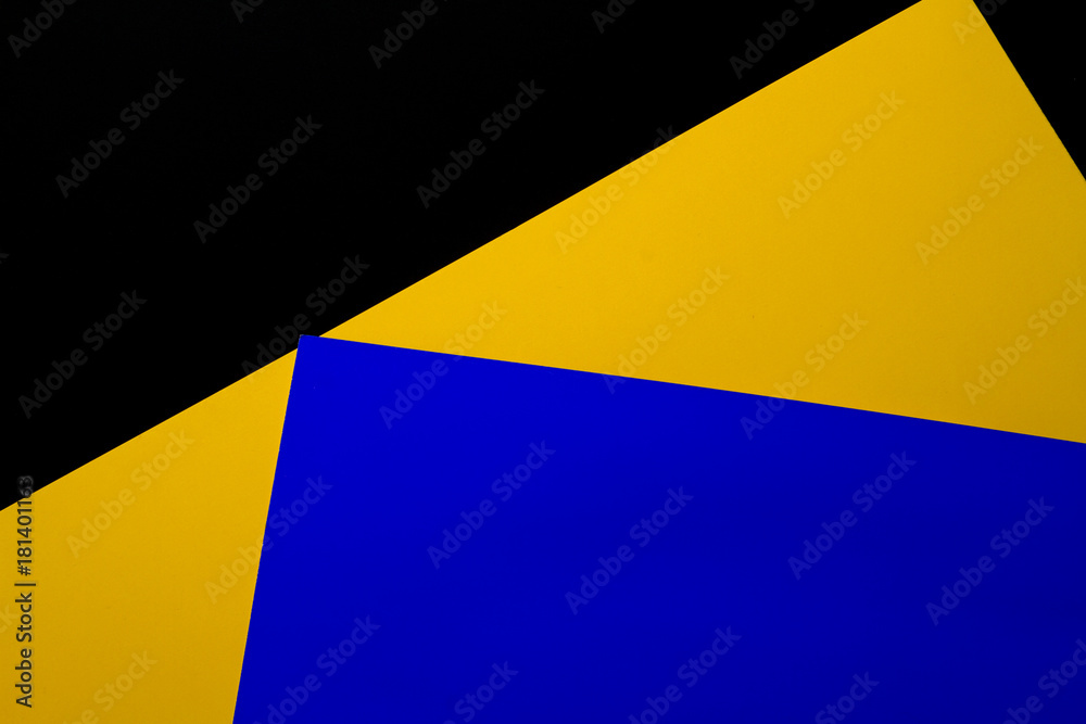 Blue and yellow and black paper Blue and yellow and black paper
