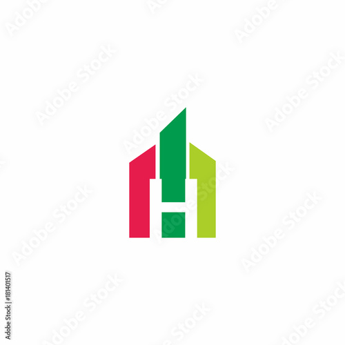 Free Download H letter building graph logo design - GFXLoad
