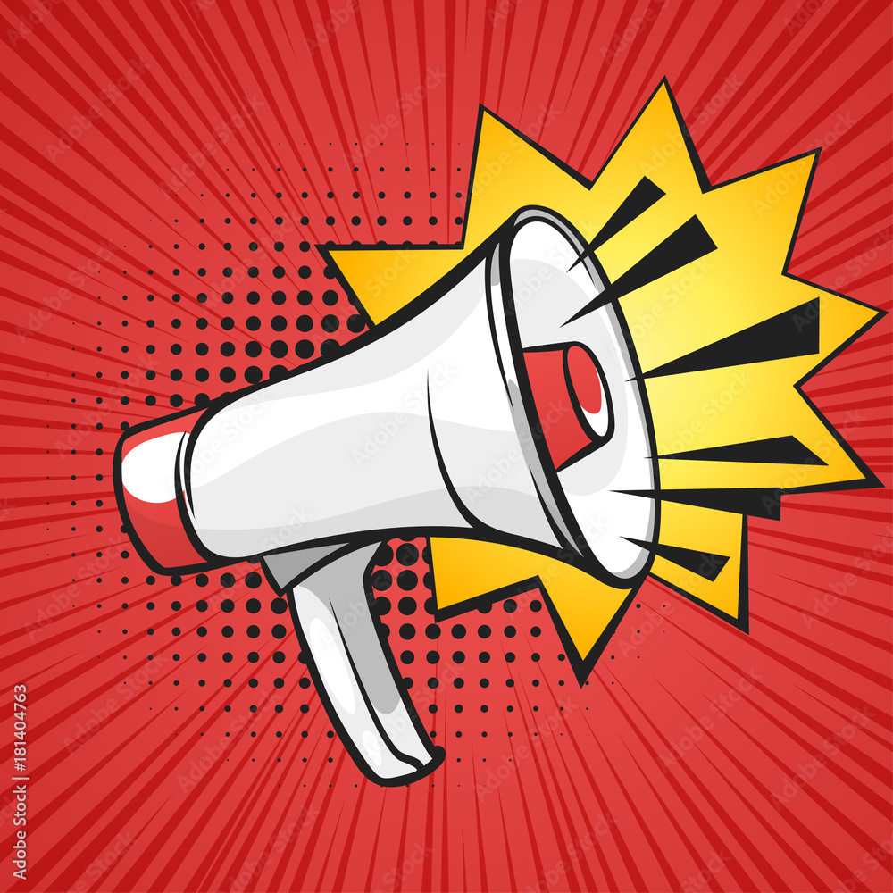 Obraz premium pop art illustration of loudspeaker