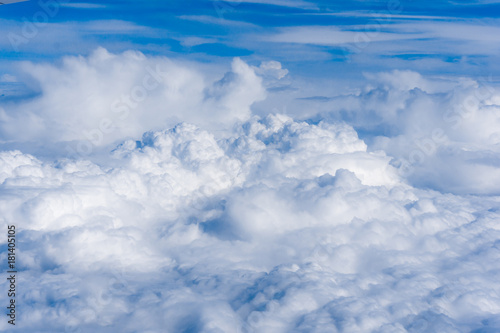 Fototapeta Naklejka Na Ścianę i Meble -  Fluffy White Clouds from Above. clouds and sky