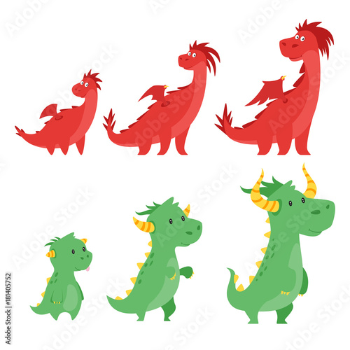 set of cute dragons © thruer