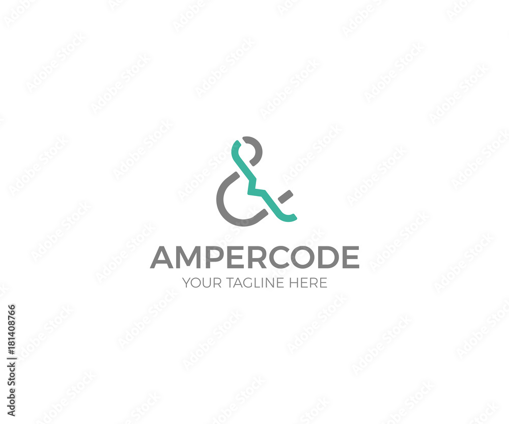 Ampersand and Code Logo Template. Letters Vector Design Ampersand and Code Logo Template. Letters Vector Design