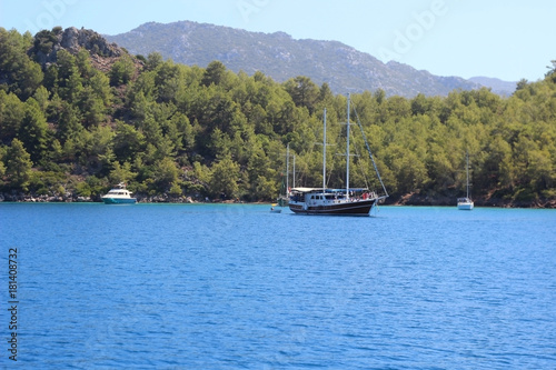 calm sea tourist yacht © katyae
