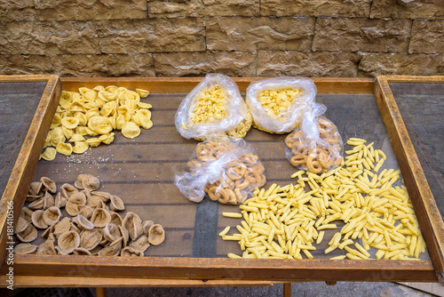 Traditional homemade pasta on the streets of Bari photo