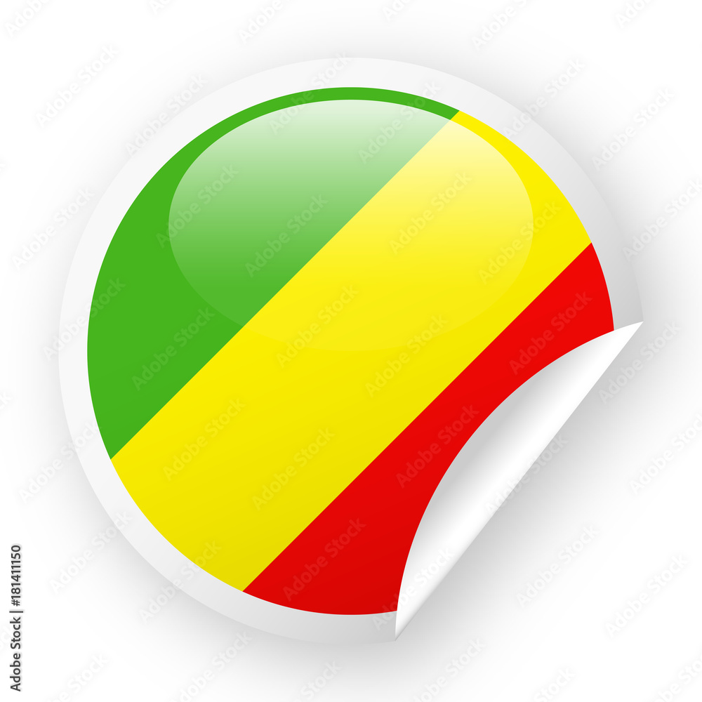 Fototapeta premium Congo Flag Vector Round Corner Paper Icon