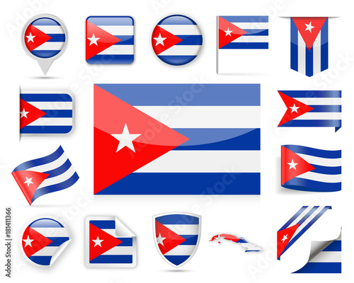 Cuba Flag Vector Set