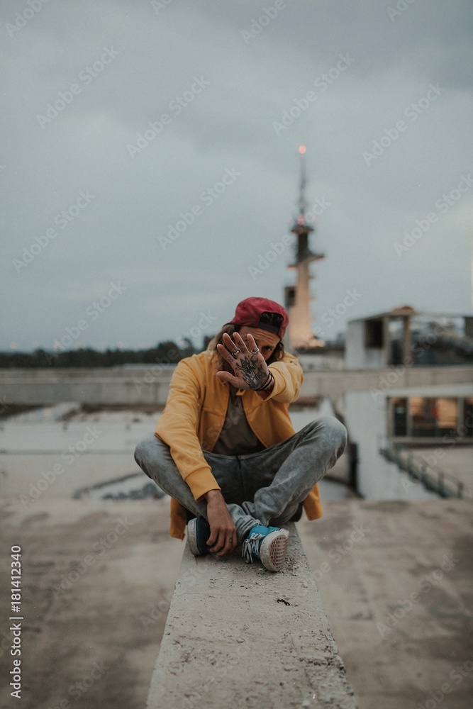 young man bridge young man bridge