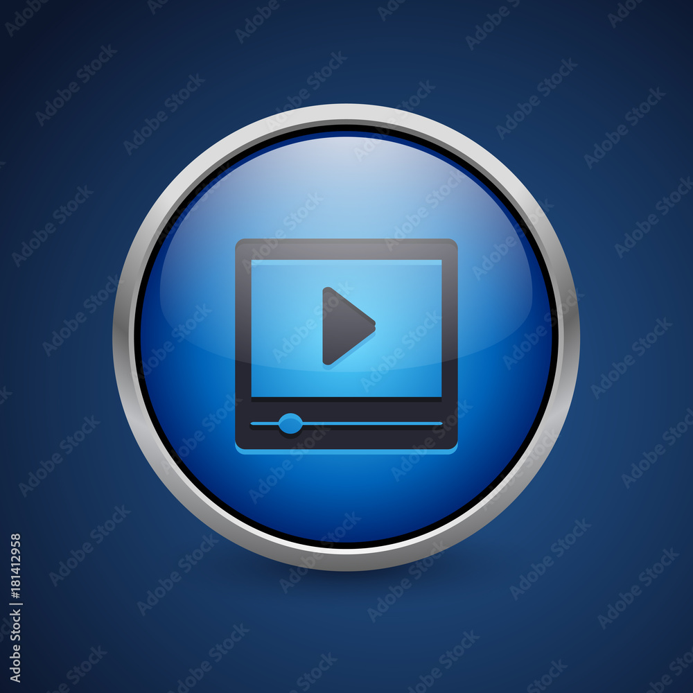 Push Button - Dark Blue Web Icon Push Button - Dark Blue Web Icon