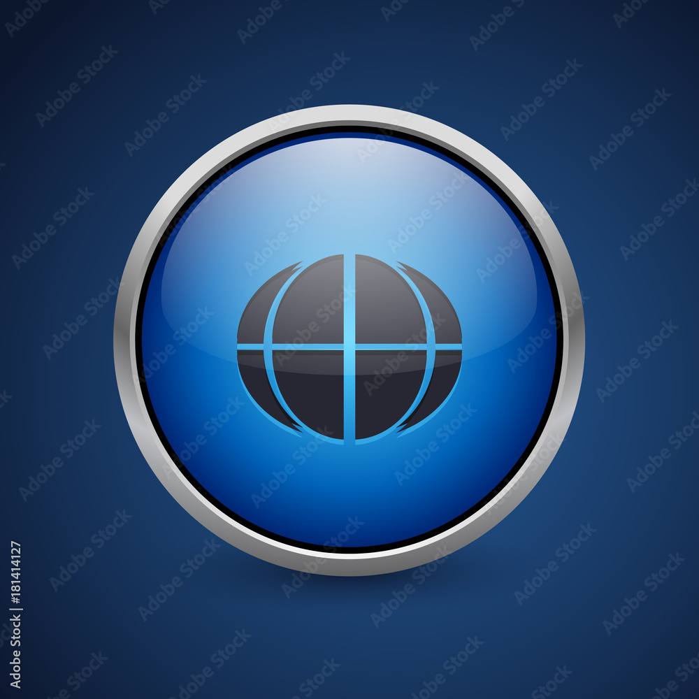 Push Button - Dark Blue Web Icon