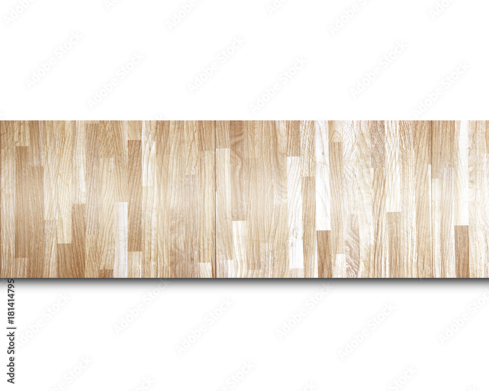 Wooden wall isolated on white background.