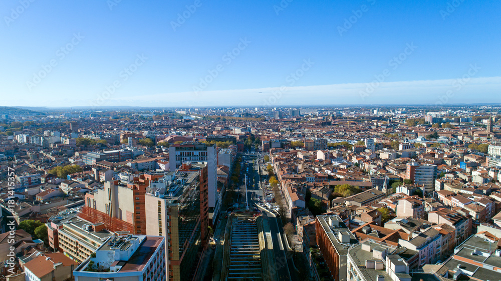 Photo aérienne du centre-ville de Toulouse