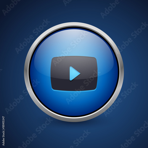 Push Button - Dark Blue Web Icon