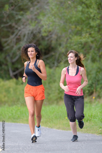 Two women jogging