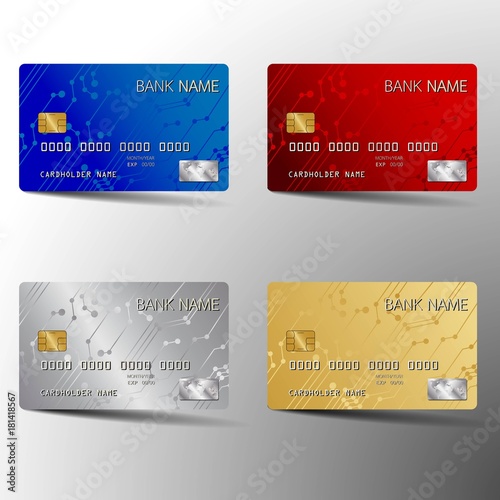 Modern credit card template design. With inspiration from the abstract. Vector illustration.Glossy plastic style.