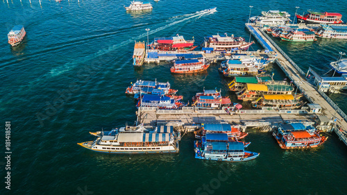 Aerial view of Tour port in Pattaya , Thailand