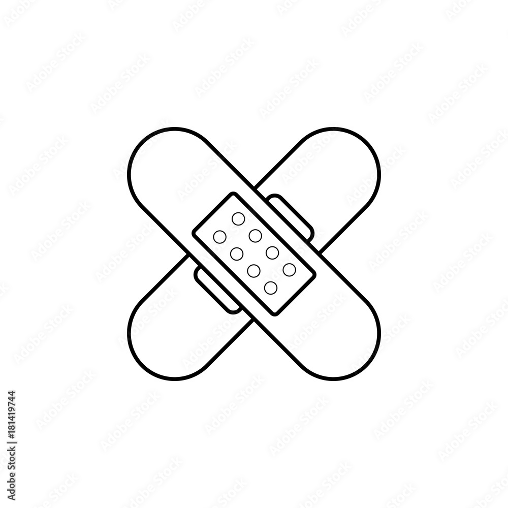 Web line icon. Adhesive plaster Web line icon. Adhesive plaster