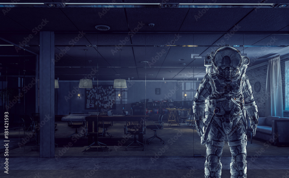 Fototapeta premium Space suit design. Mixed media