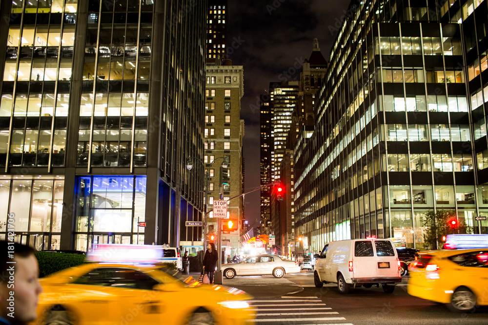 Fototapeta Miastowa nightime NYC Manhattan nowy York