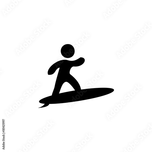 surfer icon. Beach holidays simple icon. Travel element icon. Premium quality graphic design. Signs, outline symbols collection icon for websites, web design