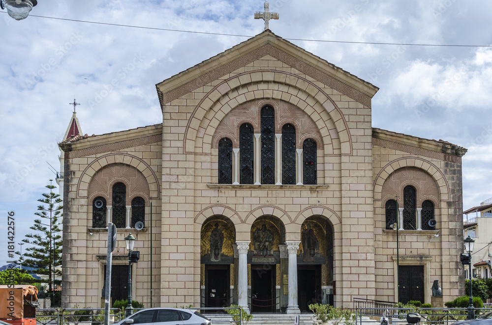 facade of the main orthodox church zakynthos