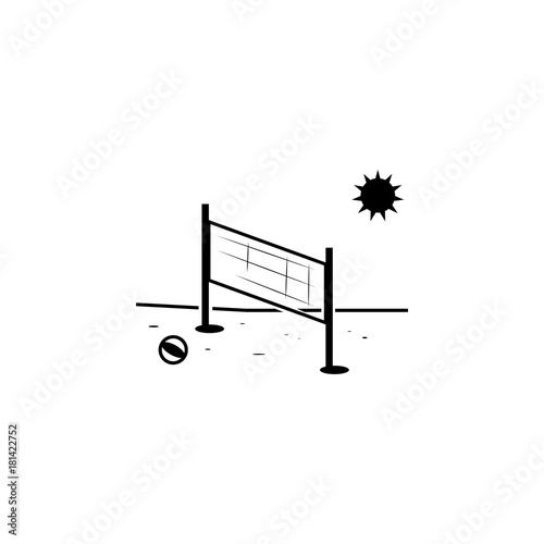Beach volleyball icon. Beach holidays simple icon. Travel element icon. Premium quality graphic design. Signs, outline symbols collection icon for websites, web design