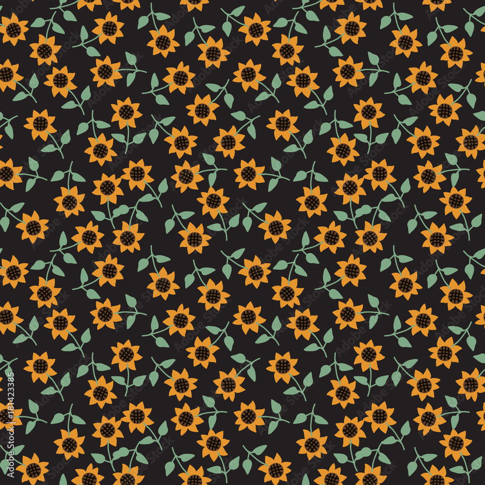 Seamless sunflower pattern Seamless sunflower pattern