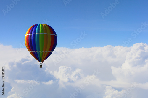 Aerostat floating in day sky. Mixed media © Sergey Nivens