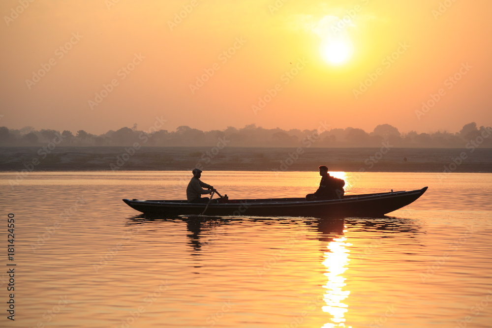 The sunrise in Ganges River, Varanasi