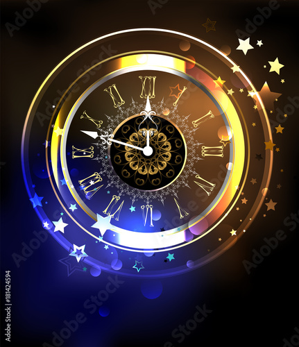 Luminous clock with stars