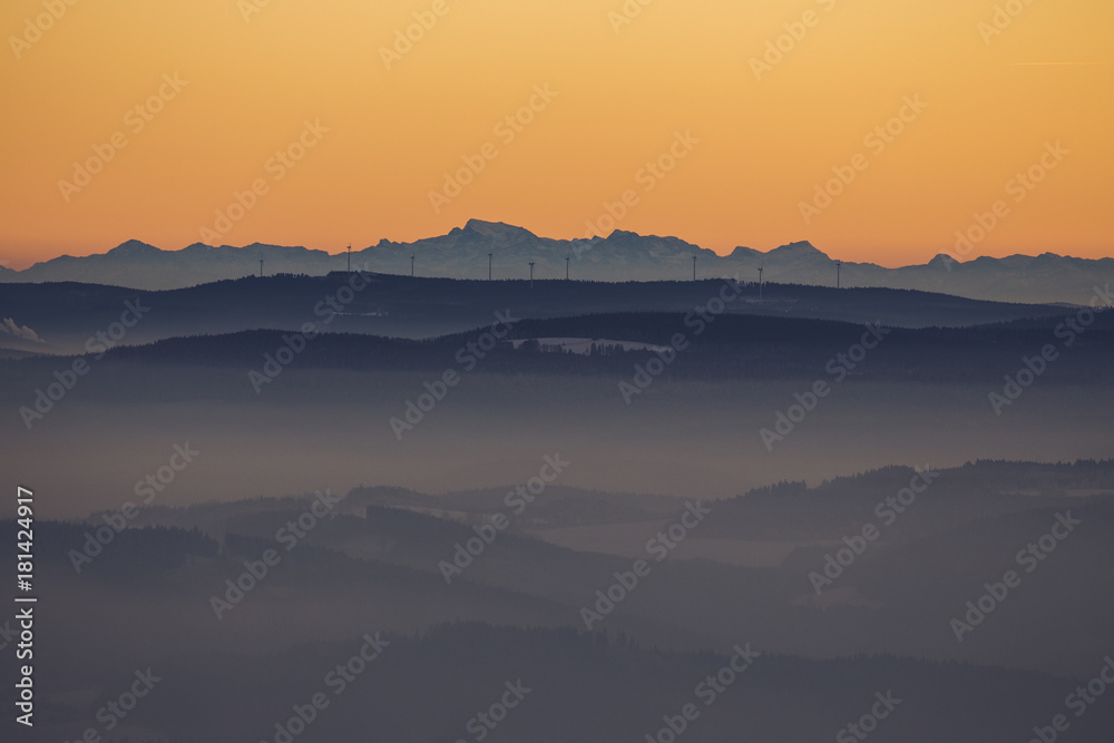 austrian alp sunset