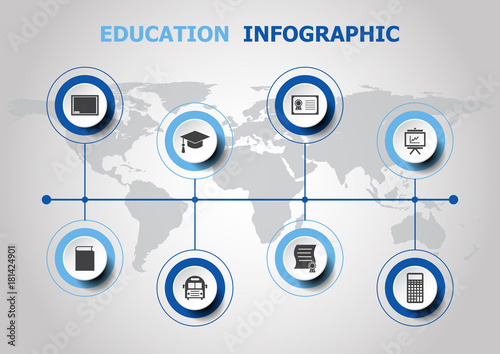 Infographic design with education icons