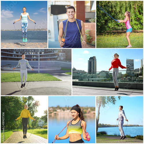 Collage of people with jump...