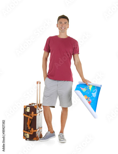 Attractive male tourist on ...