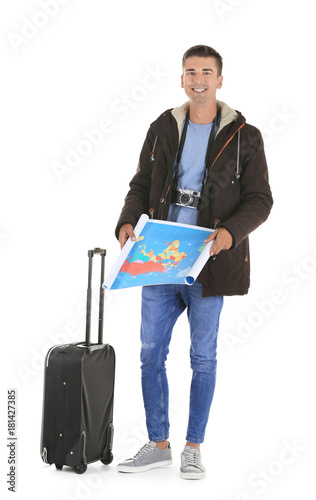 Attractive male tourist on ...