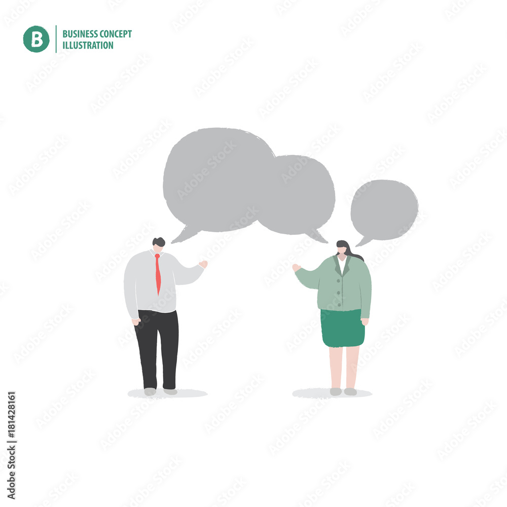 Businessman and speech bubble meaning advice or consult or thinking on white background illustration vector. Business concept. Businessman and speech bubble meaning advice or consult or thinking on white background illustration vector. Business concept.