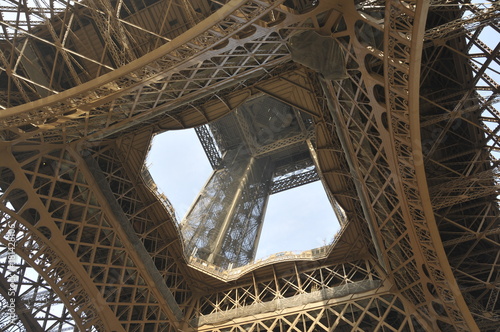 Straight up view of the Eifel Tower