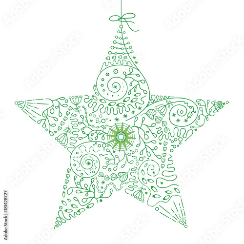 Handgezeichneter Weihnachtsstern vor weißem Hintergrund