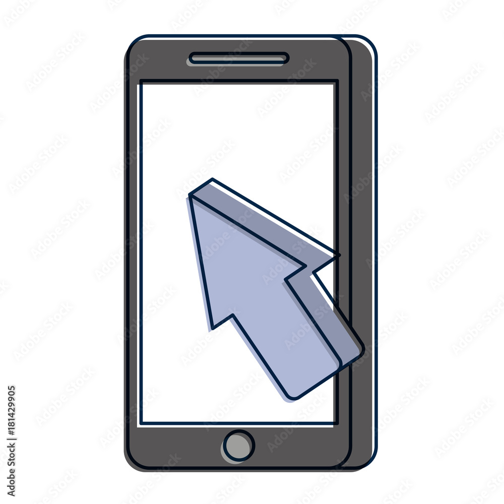 mobile phone payment online arrow cursor technology vector illustration mobile phone payment online arrow cursor technology vector illustration