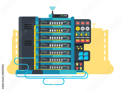 Server data center design flat