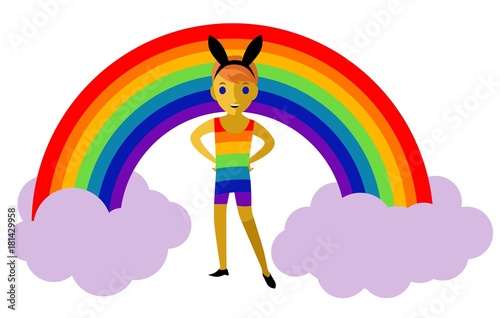 rainbow gay pride happy bunny man © matiasdelcarmine