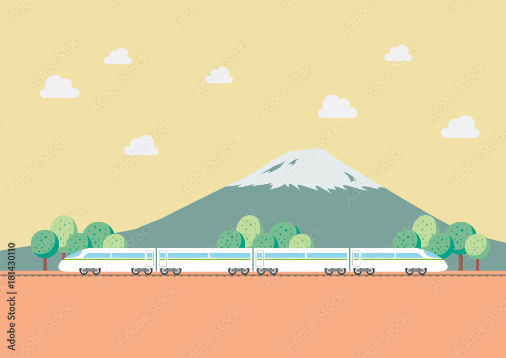 High speed train with nature background