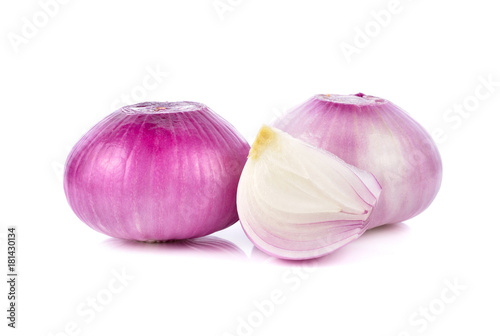 red onions isolated on white background