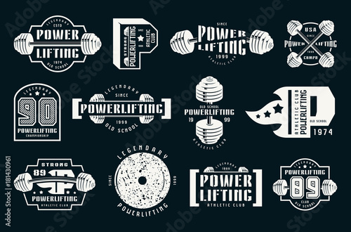 Powerlifting emblems and badges