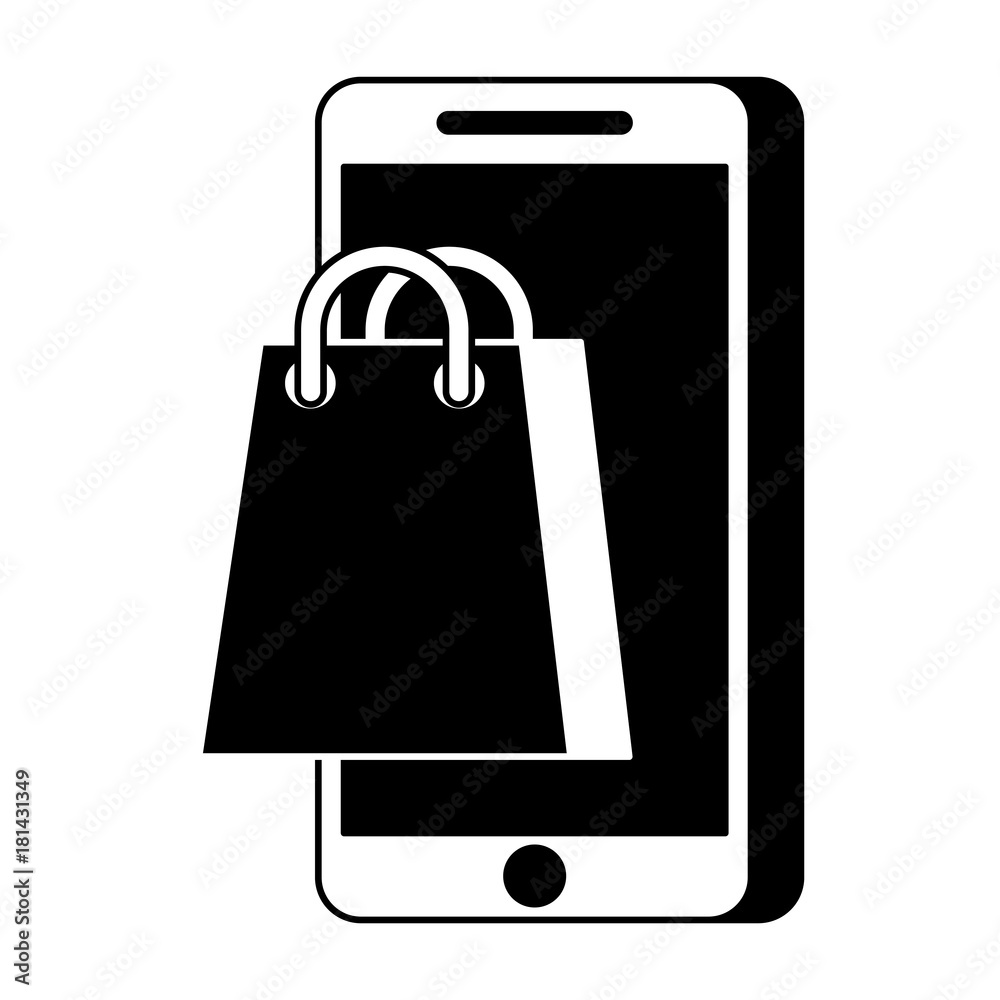 mobile phone online shopping commerce sale vector illustration mobile phone online shopping commerce sale vector illustration