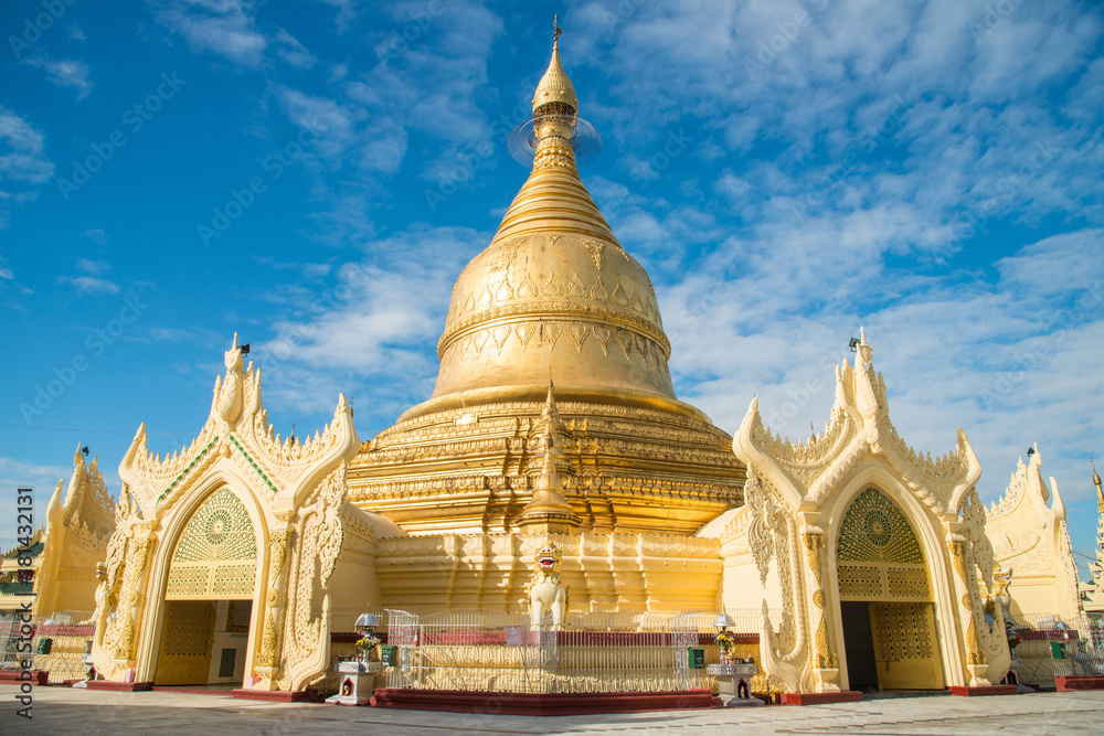 Maha Wizaya pagoda was built on the Dhammarakkhita (Guardian of the Law) Hill which faces the famous Shwedagon Pagoda in Yangon, Myanmar.