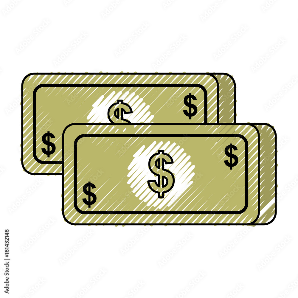 money banknote dollar cash currency icon vector illustration