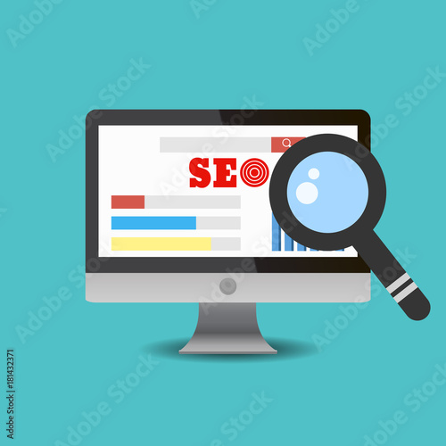 Seo optimization flat design eps 10 vector